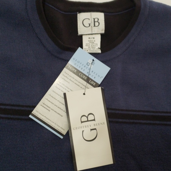 Geoffrey Beene Mens Medium Sweater navy/black NWT - Picture 2 of 4